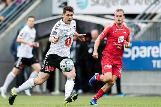 Fredrik Semb Berge of Odd and Petter Dahle Strand of Brann