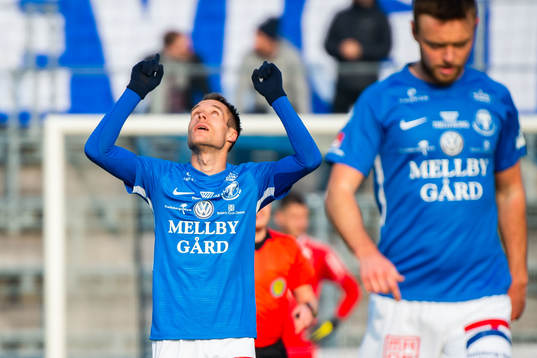 Trelleborgs Zoran Jovanovic jublar efter 1-1