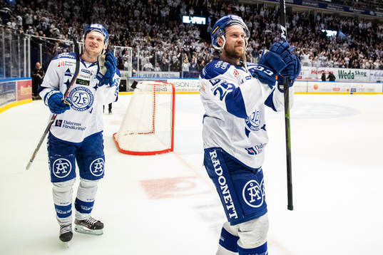 Leksands Anton Karlsson och Linus Persson  jublar