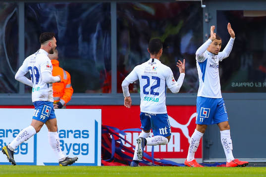  IFK Norrköpings Jordan Larsson jublar efter 1-1
