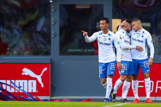  IFK Norrköpings Jordan Larsson jublar efter 1-1