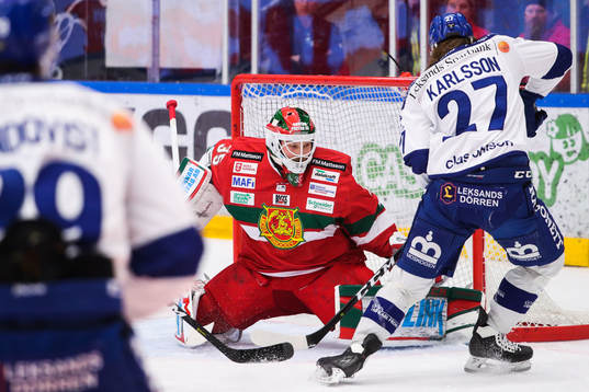 Moras målvakt Christian Engstrand och Leksands Anton