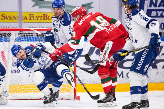 Leksands Mattias Nilsson  och Jon Knuts och Filip Johansson