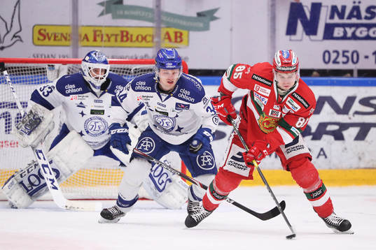 Leksands Lukas Enqvist och Moras Michael Haga