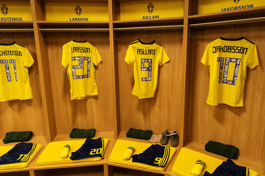 Jerseys of Stina Blackstenius, Mimmi Larsson, Kosovare