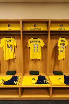 Hanna Glas, Stina Blackstenius and Mimmi Larsson are seen