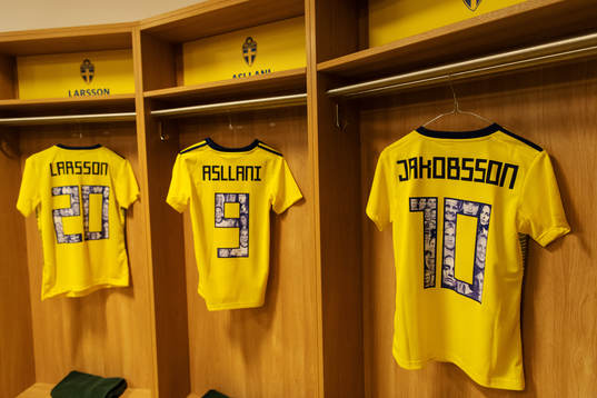 Jerseys of Mimmi Larsson, Kosovare Asllani and Sofia