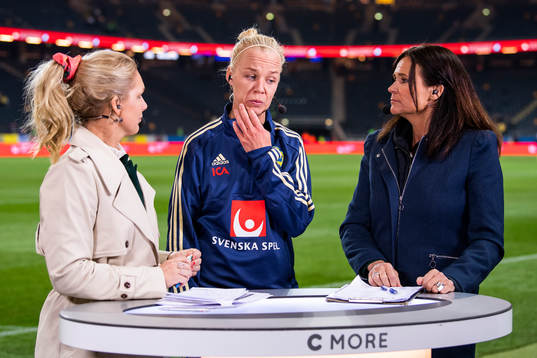 Anna Brolin, Malin Swedberg and Caroline Seger of Sweden in