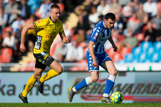 Elfsborgs Stian Rode Gregersen och IFK Göteborgs Giorgi Kharaishvili