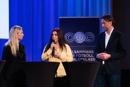 Ulrika Liiv, kommunikations- och hållbarhetschef OBOS, Scarlett Roa, hållbarhetschef Svenska Spel och Hans Svelander, Spring Media