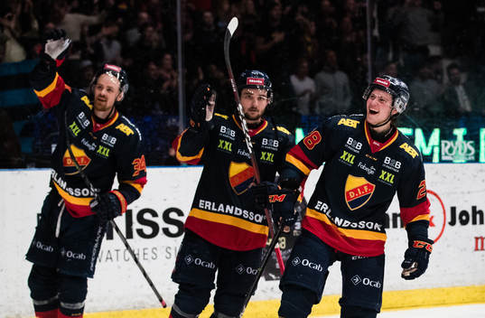 Djurgårdens Daniel Brodin, Emil Bemström och Dennis