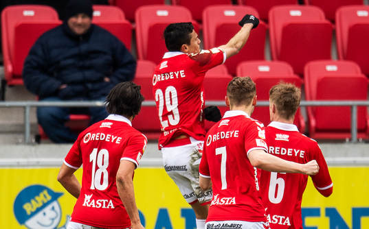 Kalmars Romário Pereira Sipião jublar efter 1-1 målet