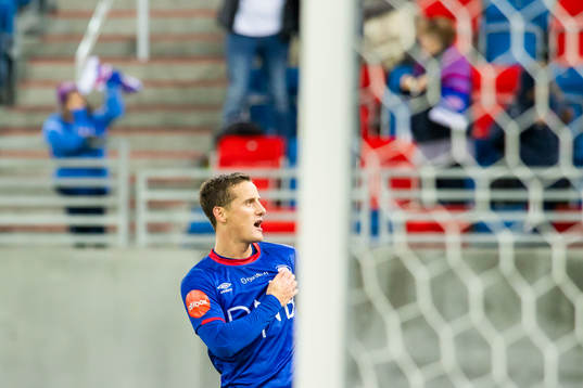 Herolind Shala of Vålerenga celebrates after scoring 4-1