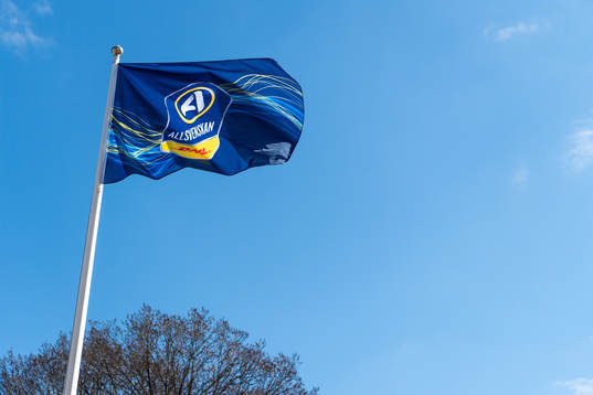 Flagga med Allsvenskans logga