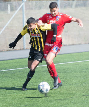 IFK Hässleholms Waed Shaif i matchen i juniorallsvenskan division 1 mellan IFK Hässleholm och Falkenbergs FF i Hässleholm 14 april 2019.  