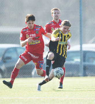 IFK Hässleholms Isak Holmberg i matchen i juniorallsvenskan division 1 mellan IFK Hässleholm och Falkenbergs FF i Hässleholm 14 april 2019.  