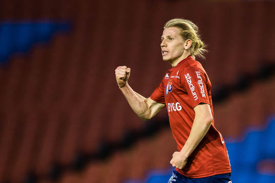 Örgrytes Gustav Ludwigson jublar efter 2-0
