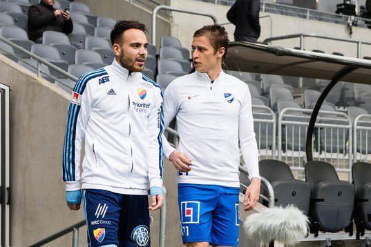 Djurgårdens Dzenis Kozica och IFK Norrköpings Simon Thern