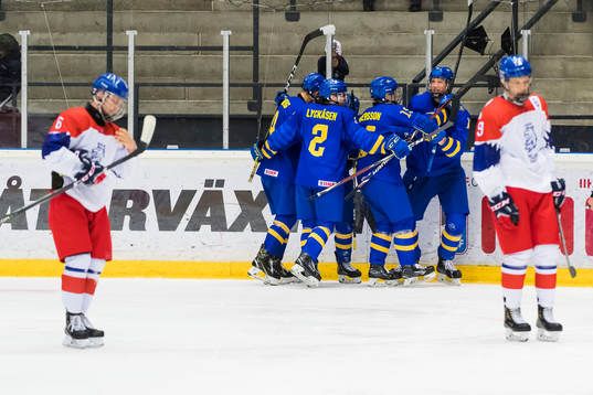 Swedens Elmer Söderblom made the second goal