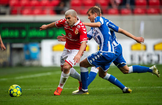 Kalmars Moestafa El Kabir och IFK Göteborgs Benjamin Nygren