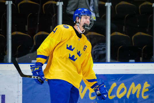 Philip Broberg of Sweden celebrates scoring 1-0 of Sweden