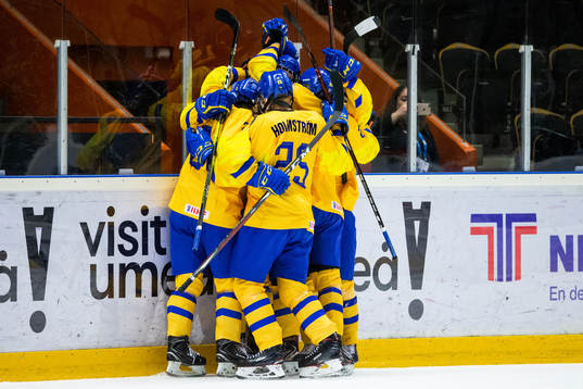 Philip Broberg of Sweden celebrate with team mates
