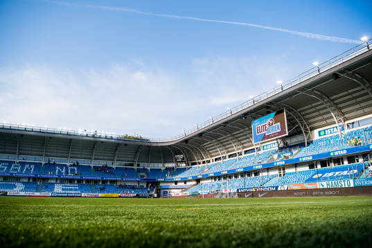 General interior view of Aker Stadion ahead of the Eliteserien match between Molde and Rosenborg on April 28, 2019 in Molde.