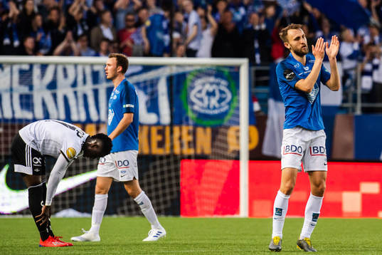 Magnus Wolff Eikrem of Molde celebrates