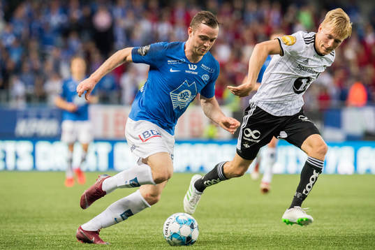 Kristoffer Haraldseid of Molde and Birger Meling of Rosenborg