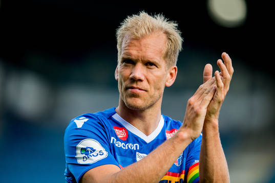 Lars Grorud of Sandefjord celebrates