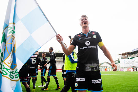 Chirs André Formo of Sandnes Ulf celebrates