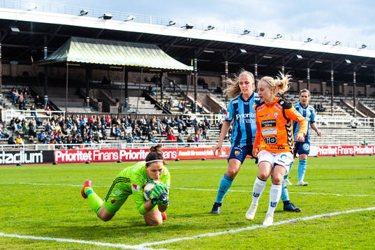 Djurgårdens målvakt Gudbjörg Gunnarsdottir med en