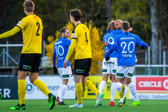 Trelleborgs Salif Camara Jönsson jublar efter 0-1