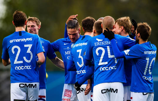 Trelleborgs spelare jublar efter 1-2
