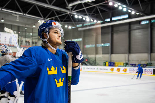 William Nylander of Sweden at a practice session