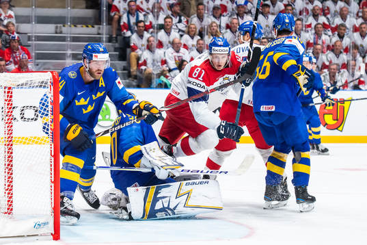 Dominik Kubalik of Czech Republic in action with Mattias