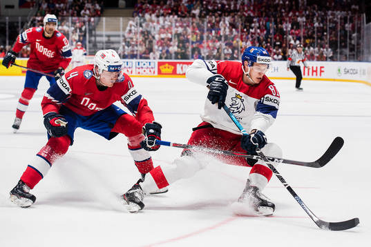 Johannes Johannesen of Norway and Dominik Kubalik of Czech