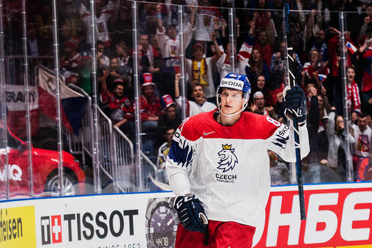 Dominik Kubalik of Czech Republic celebrates