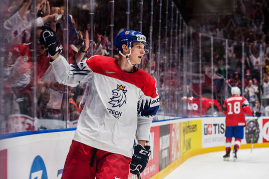 Dominik Kubalik of Czech Republic celebrates