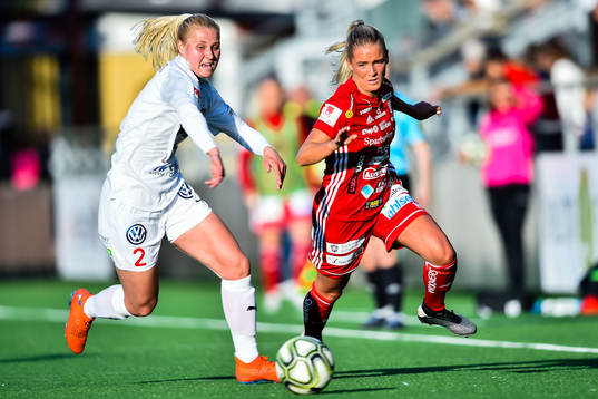 Rosengårds Iva Landeka och +under fotbollsmatchen i