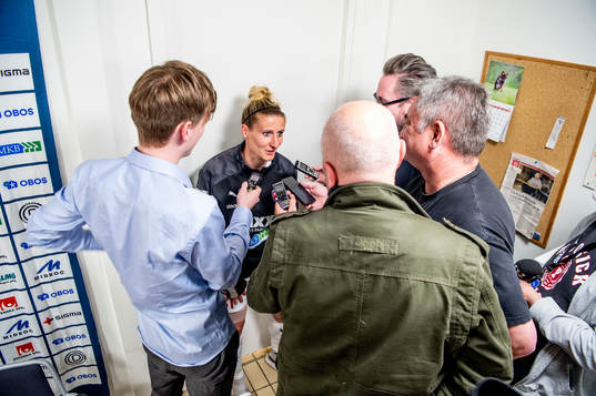 Rosengårds Anja Mittag intervjuas