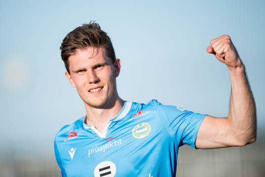 Ingvald Halgunset of Sandnes Ulf celebrates