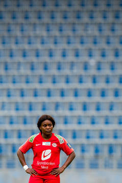Augustine Siliki of Arna-Bjørnar looks dejected