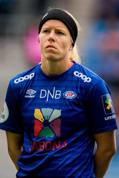 Ingrid Katrine Buer Søndenå of Vålerenga ahead of the Toppserien football match between Vålerenga and Lyn on May 18, 2019 in Oslo.