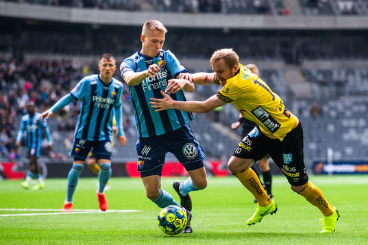 Djurgårdens Jonathan Augustinsson och Elfsborgs Simon