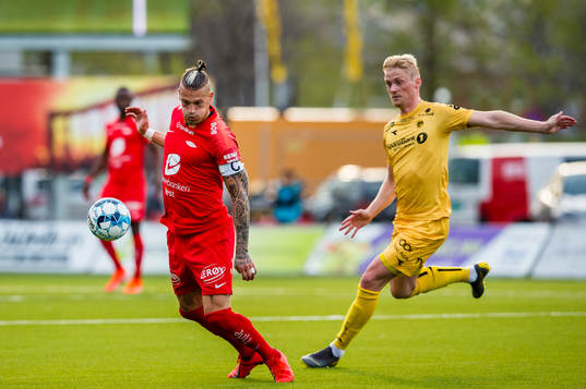 Vito Wormgoor of Brann and Geir André Herrem of Bodø/Glimt