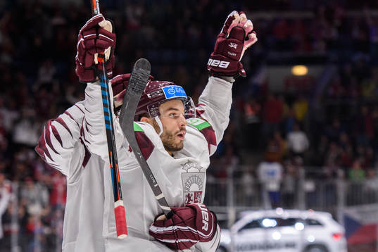 Janis Jaks of Latvia celebrates