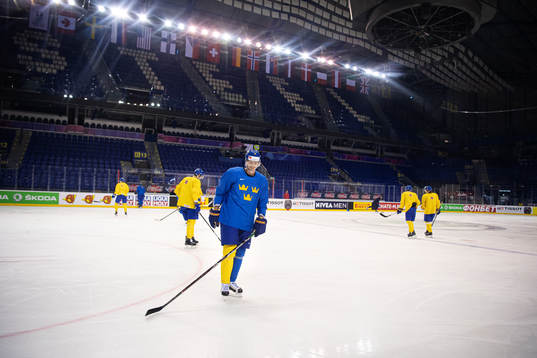 John Klingberg of team Sweden at a practice session