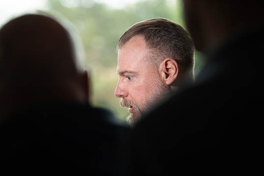 Head coach Rikard Grönborg of team Sweden at a press event