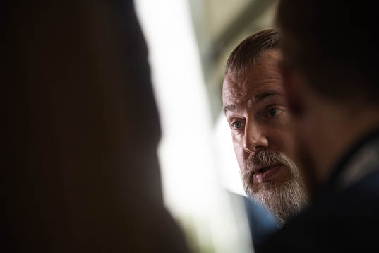 Head coach Rikard Grönborg of team Sweden at a press event